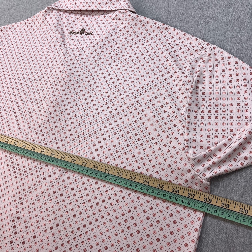 Iron Oak Polo Shirt Mens 3XL Red/Pink Revel Pearl Snap Short Sleeve Golf Stretch - Picture 10 of 12